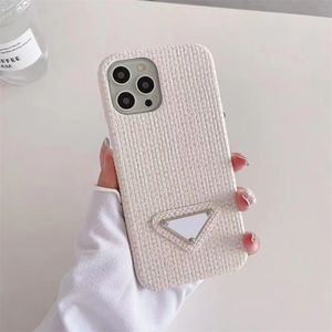 iPhone 13 12 11 XR Designer Phone Cases for Apple 14 Pro Max XS 15 Plus Luxury Weave Pattern PU Leather Cuir Mobile Cell Bumper Back Covers Fundas Coque Velvet Lined White