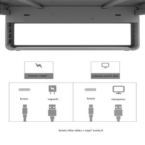 Freeshipping liga de alumínio monitor suporte computador base mesa carga sem fio com 4 usb 30 desktop hub portátil mesa suporte rnmvd