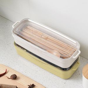 Bottiglie di stoccaggio Bacchette utili in plastica Scatola portaoggetti per asciugatura Portautensili trasparente Gadget da cucina di grande capacità