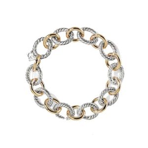 Dy bilezik mücevher klasik tasarımcı lüks üst aksesuarlar dy oval zincir toka bilezik popüler örgülü bükülmüş tel bileklik dy mücevher aksesuarları yüksek kalite