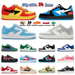 2024 New Product bapestass Designer for mens womes sta Casual Shoes Shark Star SK8 patent leather Black White Blue Men Women Outdoor Sports Sneakers Trainers