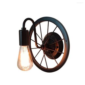 Duvar lambaları çatı dekor vintage tekerlek sconce endüstriyel demir pas ışık fikstür mutfak başucu lambası antika ev aydınlatma