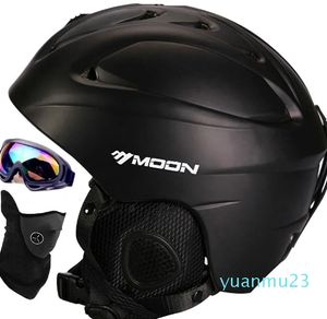 Capacetes de esqui homem/mulher/crianças capacete de esqui adulto snowboard capacete equipamento de esqui máscara e capa integralmente moldado segurança skate