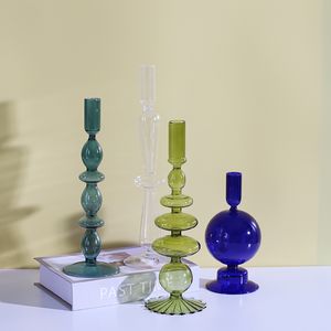 Стеклянная подсвечника, декоративная свеча, яркий цвет, блеск в солнечном декоре для дома свадебная ваза цветочная ваза