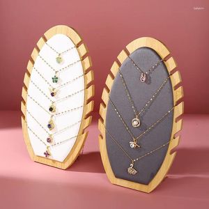 Mücevher Poşetleri Fan şeklindeki Minimalist Kadınlar Ekran Koleksiyonu Raf Çıkarılabilir Ahşap Kolye Kolye Bilezik Depolama Braketi