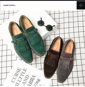 Замшевая кожа мужчина классическая бизнес-обувь мужская обувь Fashion Корея заостренная шнурка