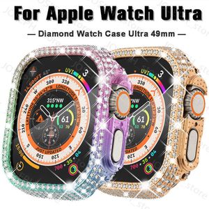 Другие модные аксессуары алмаза для Apple Watch Ultra 49 -мм корпуса Bling Bumper Protector Iwatch Series 8 Ultra PC Accessories Accessories Case J230413