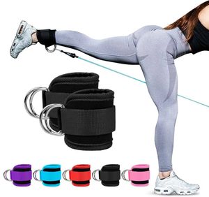 Ankle Support Gym Straps Double DRing Adjustable Neoprene Padded Cuffs Weight Leg Training Brace Sport Safety Abductors 231114