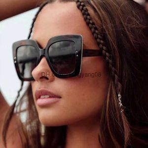 Солнцезащитные очки 2022 Новая мода Big Frame Square Sunglasses Women Brand Vintage Brivet Sun Glasses Женские сияющие оттенки Oculos de Sol T230414