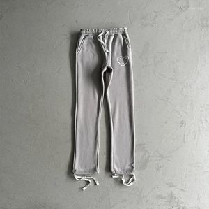 Erkekler Pantolon Kaliteli Pamuk Caricco Sıradan uzun pantolon eşofmanları Sonbahar Kış Moda Yüksek Sokak Erkekleri Kadın Hip Hop Sokak Giyim Seti
