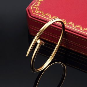 Браслет для ногтей Дизайнерские браслеты-манжеты Роскошные ювелирные изделия Винтовые браслеты Модные женские и мужские подарки Размер подарка без коробки