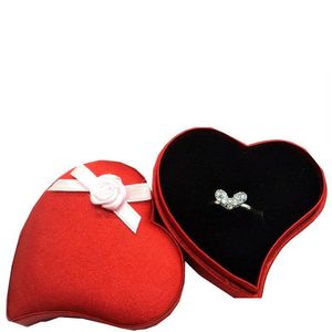 Ювелирные коробки Love Ring Box Red Satin Fashion Fashion Highend Gift Drop Droder Dipare Display Dhgarden Dhhjk