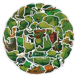 50pcs-Pack Cartoon Frog Stickers Bagaj Su Şişesi Dizüstü Bilgisayar Planlayıcısı Scrapbooking Telefon Mac Kapı Duvar Çıkartmaları için Su Geçirmez Vinil Etiketler