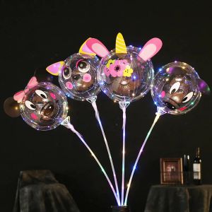 Bobo Balonlar Şeffaf Balon Yenilik Aydınlatma Helyum Glow String Işıkları Doğum Düğün Düğün Açık Hava Evi Etkinlik Noel Partisi Süslemeleri I1114