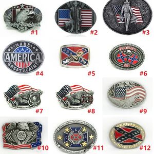 Us Belts Fashion Fiftles American Flags Eagle Men Belt Burchles Vintage Skull Cross Star Bandbuckle Beltbuckle Lt350