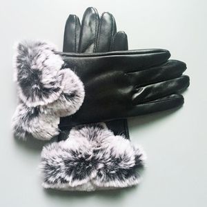 Женские кожаные перчатки на кончиках пальцев Дизайнерские перчатки Женские перчатки Пять пальцев Теплые зимние перчатки Наружные водонепроницаемые перчатки для женщин Сенсорный экран Теплые перчатки на пальцах