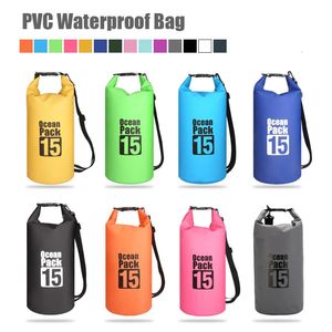 Уличные сумки, водонепроницаемая сумка из ПВХ, 5л, 10л, 15л, 20л, 30л, компрессионный рюкзак для плавания, дайвинга, сухой для мужчин и женщин, рюкзак для каякинга 231114