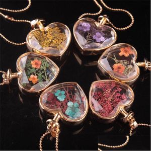 Подвесные ожерелья в форме сердца лампа стеклянные ароматерапевтические украшения на бутылочку с бутылкой.
