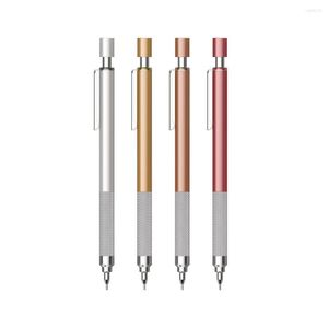 Kalem Çizim Yazma Kalemler Kaça geçirmez Otomatik 0 5 7mm Kurşun Boya Kalemler Kırtasiye Endüstrisi Metal Kırmızı