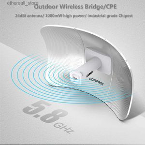 Yönlendiriciler Comfast CF-E317A 5.8G 10KM 2*24DBI Kablosuz Köprü Açık 300Mbps Yönlendirici WiFi Tekrarlayıcı Genişletici Sinyal Booster CPE Yönlendirici IP65 Q231114