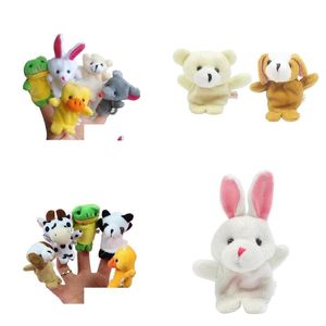 Игрушки пальцев 10 шт./Set Cartoon Animal Puppet Baby Plush for Kids Faly Family Dolls Kids Dop Drop Dist