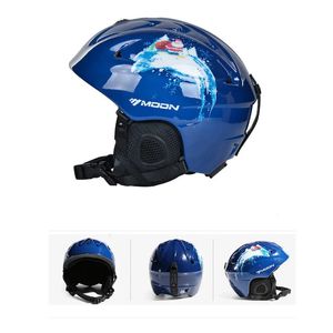 Лыжные шлемы Лыжный шлем MOON для мужчин и женщин Сноубордическое оборудование Безопасность Спортивные аксессуары на открытом воздухе Зима 231114