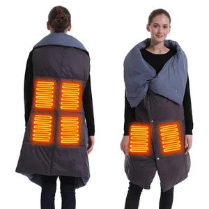 Erkek Yelekler Çok Fonksiyonlu Isıtma Battaniyesi USB Isıtma Yeleği Açık Termal Yalıtım Elektrikli Şal Kış Kampı İş Sıcak Ceket 231114