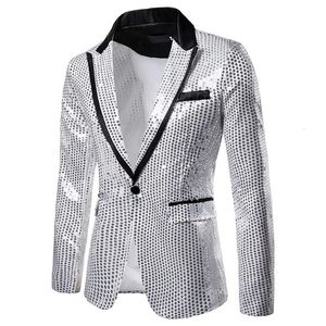 Erkekler Suits Blazers Moda Erkek Sequin Suit Altın / Gümüş / Siyah / Kırmızı Şarkıcı Host Lüks Balo Partisi Sahne Elbise Blazers Ceket Boyutu XXL-S 231114