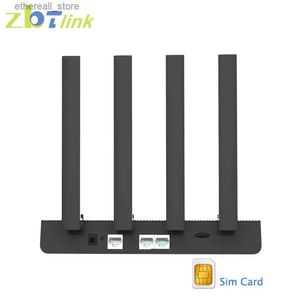 Маршрутизаторы Zbtlink 4G Wi-Fi-маршрутизатор SIM-карта 300M 1200 Мбит/с Домашняя точка доступа 2,4 ГГц 5 ГГц Wi-Fi Roteador 2 * LAN NL668-EAU Модем 4 * Антенна для Европы Q231114