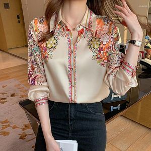 Women's Blouses Autumn Long Sleeve Shirts Casual Womens Tops OL Fashion Women Clothes Floral Print And Blusa Elegant Ladies