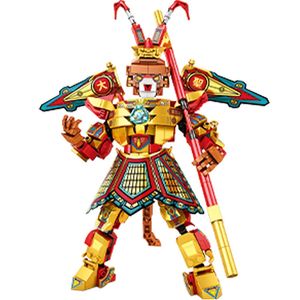 Bloklar 419pcs wukong mecha binası Sun City Monkied Robot Süper Maymun King Fighter Silah Tuğlaları Çocuklar İçin 231114