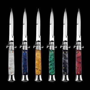 The 9 Inch Godfather Stiletto Knives Automatic Folding Classical Knife Pocket Mafia Single Horizontal Action Auto EDC Tools Itjuv