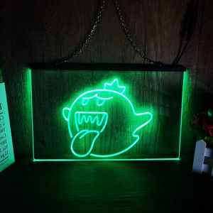King Boo The Ghost Face LED Neon Sign Home Decor Capodanno parete matrimonio camera da letto luce notturna 3D