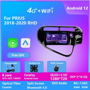 Android 13 Video Auto CarPlay для Toyota Prius 2018-2020 RHD Car Radio Multimedia Navigation 4G Wifi 2Din GPS Autoradio Bt Bt