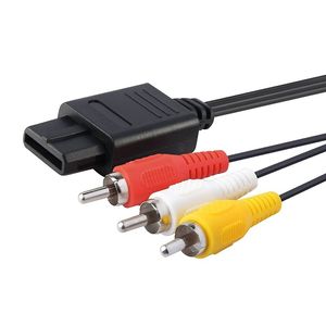 500 adet 1.8 M 6FT AV kabloları TV RCA Video Kablosu Kablosu Oyun Küpü/SNES GameCube/3RCA Kablo N64 64 Toptan