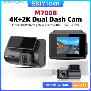 dvr per auto EKIY M700B 4K Dash Cam GPS integrato 2160P 140FOV Fotocamera per auto Dashcam DVR Registratore 24 ore Monitor di parcheggio WiFi APP 2K Auto Rear Cam Q231115