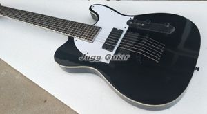 Stephen Carpenter 7 Strings Goss Siyah Elektrik Gitar Stresi Vücut Köprüsü Beyaz İnci Pickguard Çin EMG Pikapları 9v Pil Kutusu Siyah Hardawe