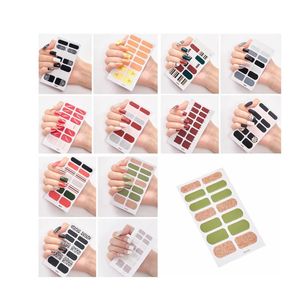 Full Nail Wraps Art Lehçe Çıkartmaları Leopar Çıkartma Şeritleri Yapışkan Yanlış Tırnak Tasarım Manikür Seti 3D Parlak Tırnak Etiketleri BJ