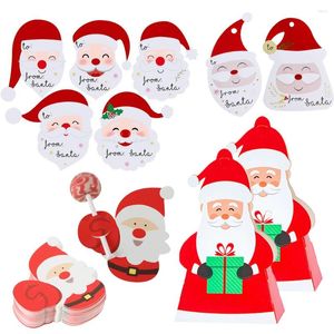 Вечерние сувениры, 1 комплект, рождественские бумажные бирки с Санта-Клаусом, сделай сам, поделки, рождественский держатель для конфет, коробки, этикетки, наклейки для детской подарочной упаковки