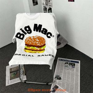Tasarımcı Moda Giyim Erkek Tees Tshirt CPFM X McDonald's Co Br Ed Burger Köpük Baskı Kısa Kollu Yuvarlak Boyun Gevşek Erkekler Kadın T-Shirts Ins