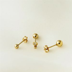 Stud 14k Gold Dolgulu Top Küpe 2mm/3mm/4mm/5mm/6mm Altın Takı Altın Saplama Küpe Brincos Pentientes Oorbellen Boho Küpe 231115