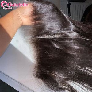 Perucas de renda Gabrielle 13x4 HD frontal em linha reta cabelo humano invisível fechamentos transparentes apenas brasileiro remy pré-arrancado 231115