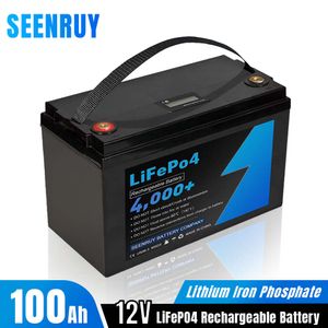 Перезаряжаемая батарея Lifepo4 12 В, 100 Ач с ЖК-дисплеем. Дополнительный встроенный BMS для автоматического стартера. Источник питания на солнечной энергии.