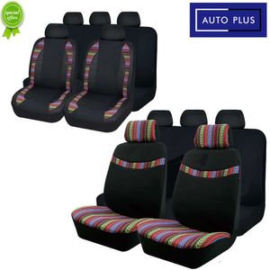 Hava yastığı uyumlu koltuk koruyucu yastık ile siyah polyester araba koltuk kapakları ile yeni evrensel renkli çizgiler