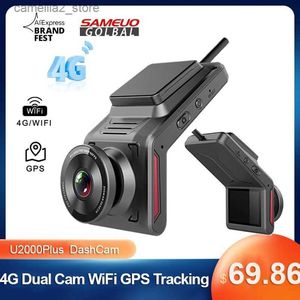 Araba DVRS 4G Dash Cam Wifi GPS Logger Destek Uzaktan Canlı Monitör Çift Lens Otomatik Video Dashcam Kayıt 4G Gizli Araba DVR U2000Plus Kamera Q231115