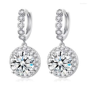 Dangle Küpeler 6ct Moissanite Drop S925 STERLING Silver Classic Diamond Hoop Pass GRA Sertifikası Toptan