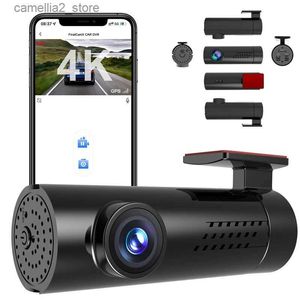 car dvr 4K WiFi Car Dash Cam DVR Video Recorder Front And Rear 2K Mini Dashcam For Car GPS Tracker 24h Parking Monitoring App Control Q231116
