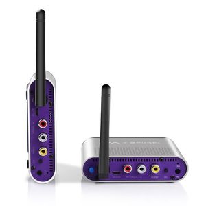 Freeshipping 58 GHz sem fio de áudio e vídeo AV 1 transmissor 2 receptores jogando TV vídeo receptor de áudio remetente através de paredes Qkiab