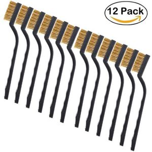 Brushes 12PCS 7inch Mini Steel Brass Wire Paint Rust Remover for Industrial Devices Surface/Inner Polishing Cleaning 230414