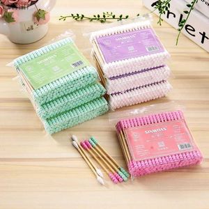 Cotton Swab HEALLOR 100Pcs Double Head Cotton Swab Microbrush Cosmetic Makeup Cotton Swab Medical Cleaning Tips Ear Buds Cleaning ToolsL231116